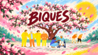Visuel de la pièce Biques : personnages sous un arbre en fleurs, samedi 7 novembre 2026 à La Crypte